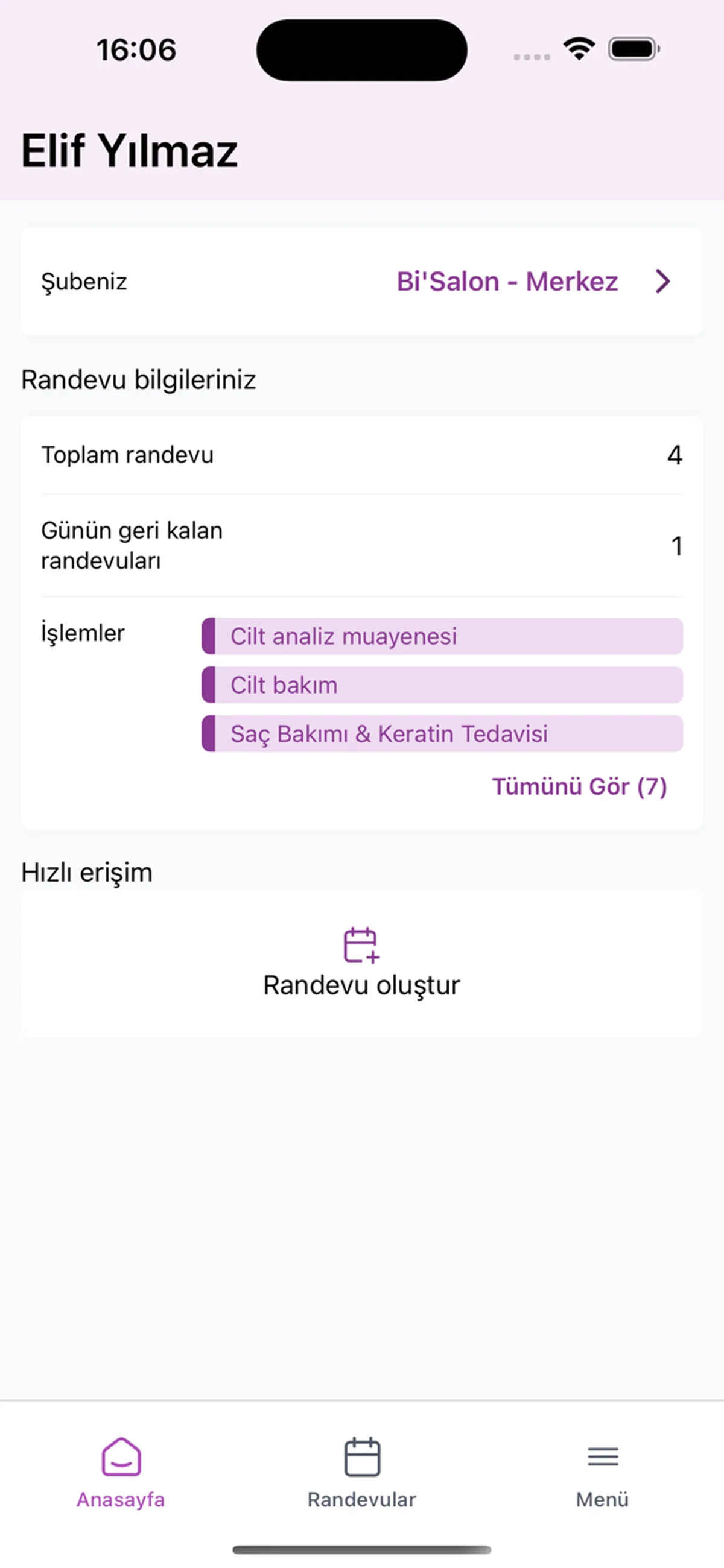 Der Startbildschirm der App: Termine des Tages, verbleibende Termine und Leistungen.